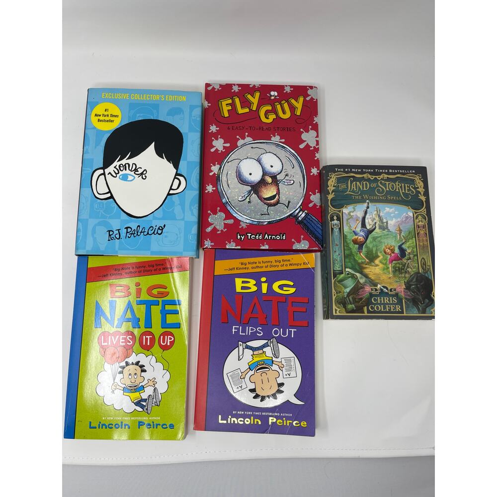 Lot of 5 Childrens books - Wonder - Big Nate & More!